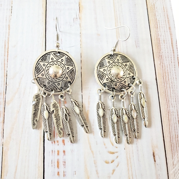 2 Pairs of Boho Dangle Feathers Earrings 🦋🦋 - Picture 6 of 6